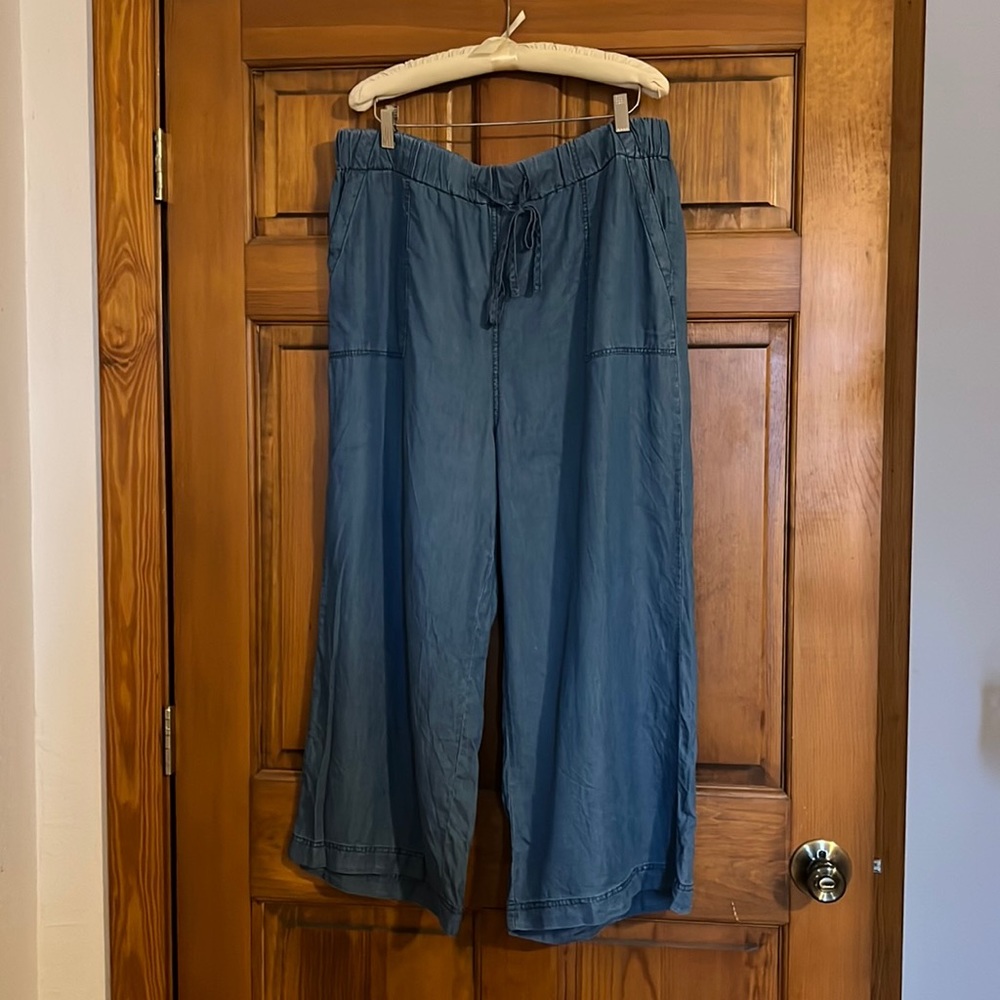 Thread & supply wide leg pants, size XXL in medium blue